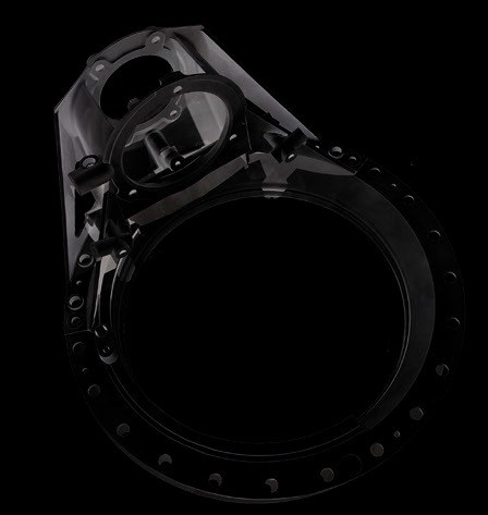 Metal additive aviation flange housing blank with large bolted ring