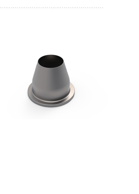 Metal additive cobalt-class conical exhaust nozzle blank with base flange